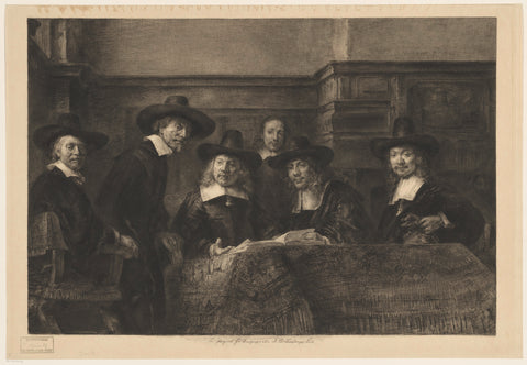 De Staalmeesters, after Rembrandt, Karl Köpping, 1887 Canvas Print