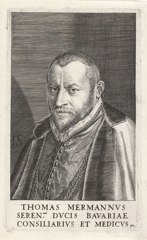 Portrait of Thomas Mermann von Schönberg, Johann Sadeler (I), 1589 - 1595 Canvas Print