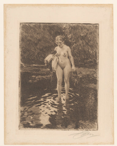 Bathing woman, Else Leonard Zorn, 1912 Canvas Print