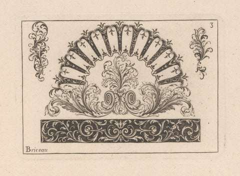 Boogvormig ornament, anonymous, in or after 1709 Canvas Print