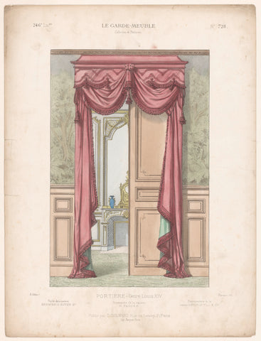 Door with curtains, Hippolyte Louis Garnier, c. 1860 - c. 1880 Canvas Print