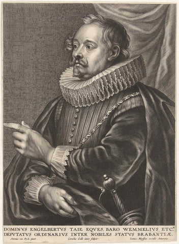 Portrait of Engelbert Tajé, baron van Wemmel, Cornelis Galle (II), c. 1638 - c. 1670 Canvas Print