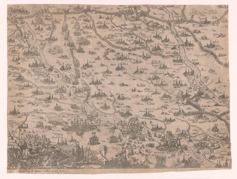 Map of the battle in the Duchy of Gulik, 1614, anonymous, 1614 Canvas Print