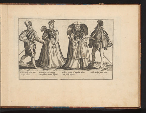 Two women and two men, dressed according to fashion in Flanders, ca. 1580, Abraham de Bruyn, 1581 Canvas Print