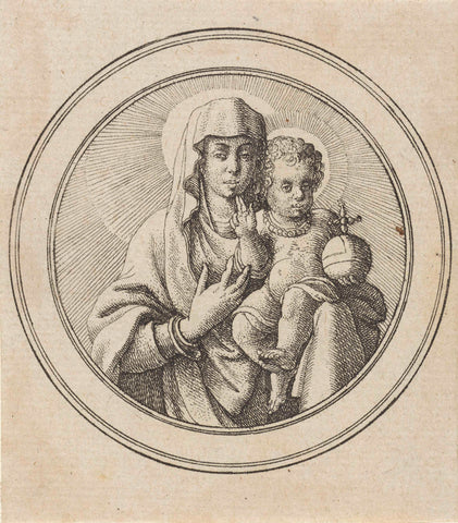 Maria met zegenend Christuskind, Wenceslaus Hollar, 1625 - 1677 Canvas Print