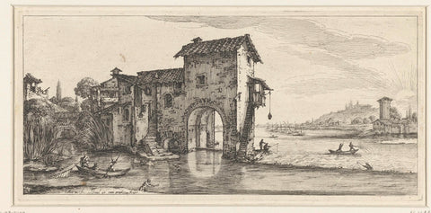 Watermolen, Jacques Callot, 1628 - 1635 Canvas Print