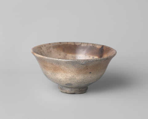 Bowl with a greyish brown spotted cream glaze, anonymous, c. 1600 - c. 1699 Canvas Print