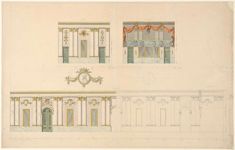 Decoration of the hall of the Besjeshuis, at the ball on the occasion of the inauguration of King William I, April 1814, François Joseph Pfeiffer (II), 1814 - 1835 Canvas Print