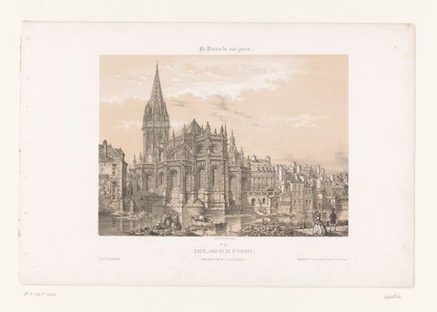 View of the apse of st. Peter's Church in Caen, Louis Lebreton, 1855 - 1859 Canvas Print