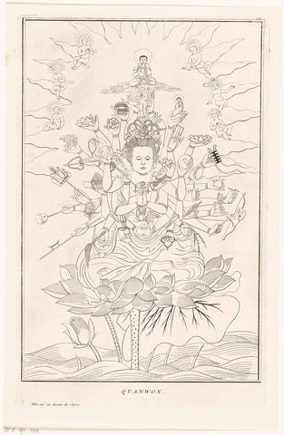 Japanese god Quanwon, Bernard Picart (workshop of), 1728 Canvas Print