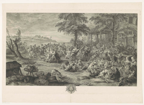 Dorpsfeest, Etienne Fessard, in or before 1762 Canvas Print