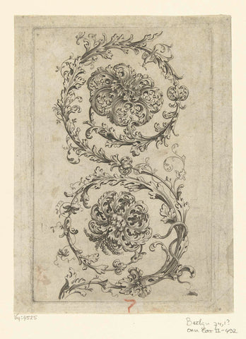 Leaf vines with flowers, Leonhard Heckenauer, after 1660 - before 1704 Canvas Print