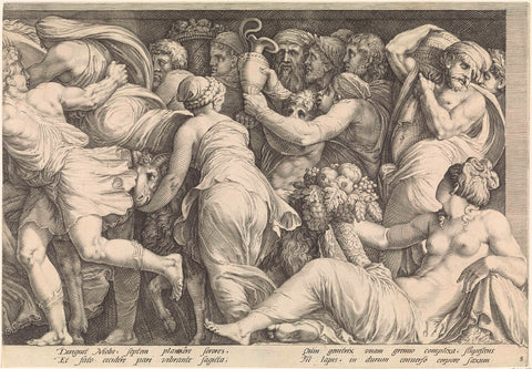 Frisian with the Punishment of Niobe (plate 8), Jan Saenredam, 1596 - 1652 Canvas Print