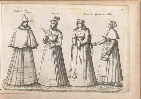 Four women, dressed according to the fashion of ca. 1580, Bartolomeo Grassi, in or before 1585 Canvas Print