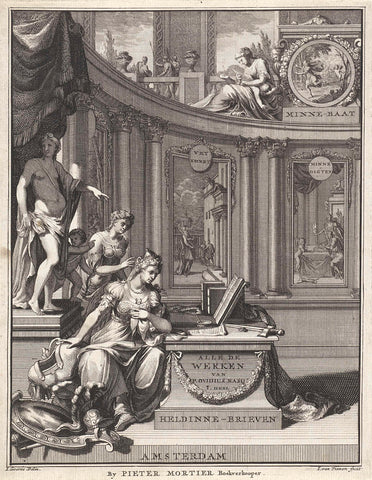 Dido schrijft een brief aan Aeneas, Jan van Vianen, 1697 Canvas Print