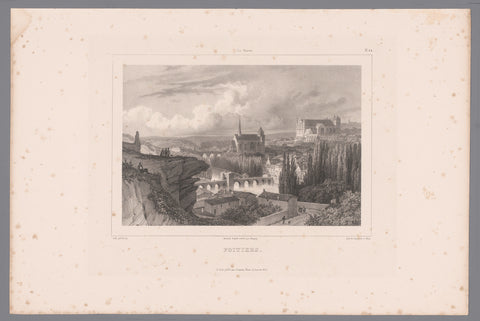 Zicht op Poitiers, Isodore-Laurent Deroy, 1834 Canvas Print