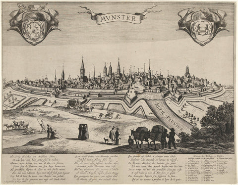 Panorama of Münster, Pieter Nolpe, 1648 - 1653 Canvas Print