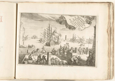 Title print for the print work: Les costes de France et d'Espagne, ca. 1702, Jan van Vianen, 1702 - 1703 Canvas Print