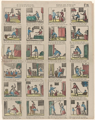 If things go well in the world / Then each must stand in his place / The man at work, the woman in the house; / If the order is reversed, it's not all right, PCL van Staden Czn., 1850 - 1870 Canvas Print