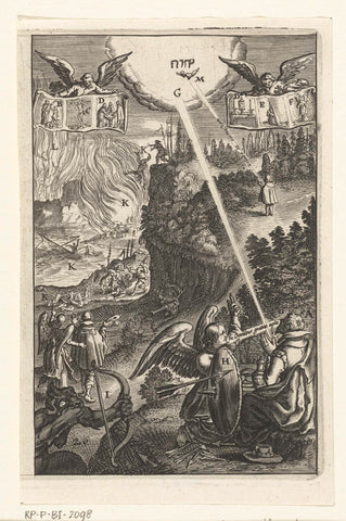 Emblem with man who thanks God for all his good deeds, Boetius Adamsz. Bolswert, 1649 Canvas Print