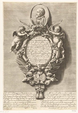 Funerary monument for Pieter Adriaansz. van der Werff in the Hooglandse kerk in Leiden, Pieter Philippe, 1661 - 1667 Canvas Print