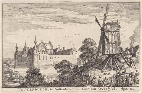 Kasteel Toutenburg in Vollenhove, Claes Jansz. Visscher (II), 1617 Canvas Print