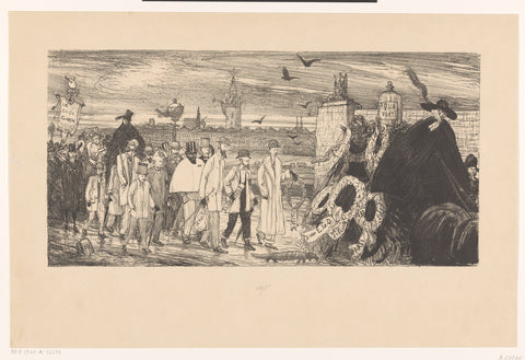 The funeral of the Nederlandsche Etsclub, Marius Bauer, 1896 Canvas Print