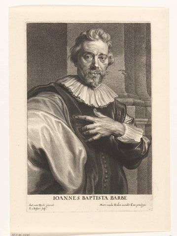 Portrait of Jean Baptiste Barbé, Schelte Adamsz. Bolswert, 1596 – 1659 Canvas Print