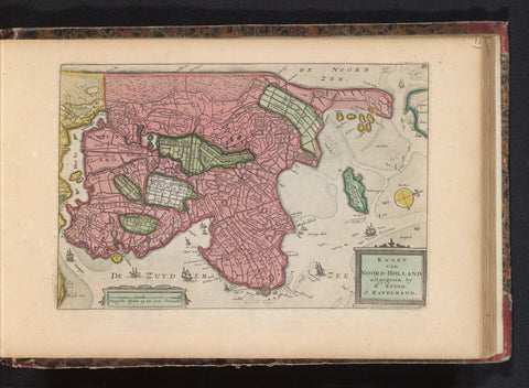 Map of North Holland, anonymous, 1735 Canvas Print