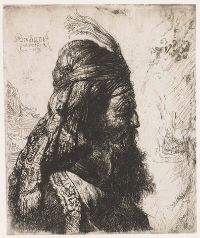 The Third Oriental Head, Rembrandt van Rijn, 1635 Canvas Print