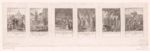 Six performances from the history of the first crusade, Daniel Nikolaus Chodowiecki, 1800 Canvas Print