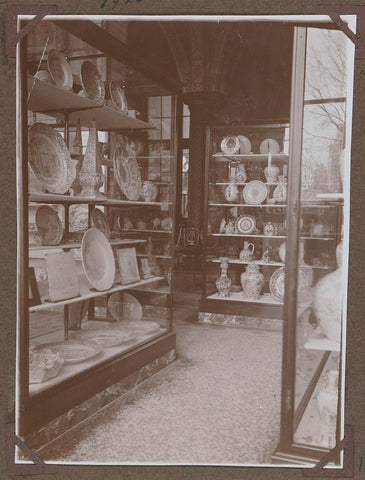 Display cases with pottery in China Room in 1923, 1926 Canvas Print