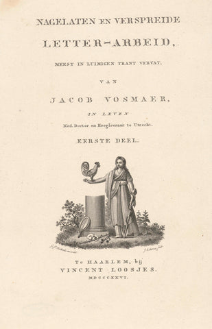 Title page for: J. Vosmaer, Bequeathed and distributed letter-work, 1826, Jacob Ernst Marcus, 1826 Canvas Print