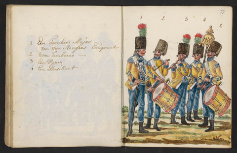 Musicians of the Amsterdam Exercise Company, S.G. Casten, 1795 - 1796 Canvas Print