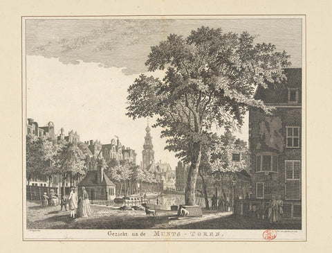 View of the Munttoren in Amsterdam, Paulus van Liender, 1760 Canvas Print