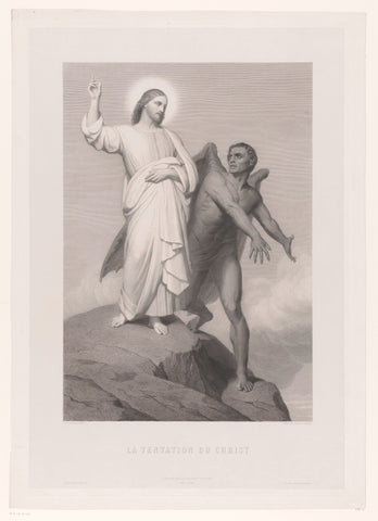 Temptation of Christ, Alphonse François, 1860 Canvas Print