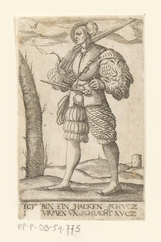 Haakbusschutter, Virgilius Solis, 1524 - 1562 Canvas Print