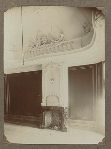 Stucco ceiling with mantelpiece in a house on the Schiekade in Rotterdam, 1904 - 1905 Canvas Print