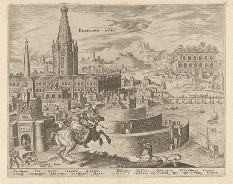 Walls of Babylon, Philips Galle, 1572 Canvas Print