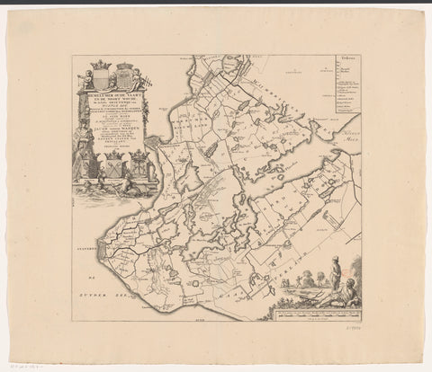 Map of de grietenij Hemelumer Oldephaert and Noordwolde, Jan Luyken (attributed to), 1718 Canvas Print