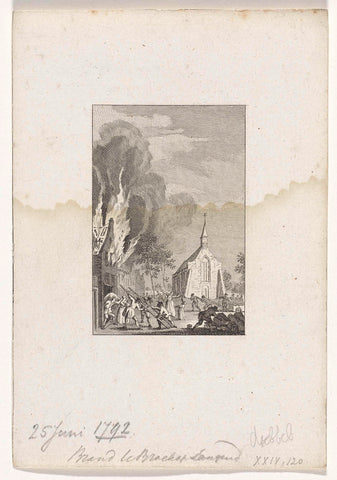 Brand te Broek op Langedijk, 1793, Cornelis Bogerts, 1792 - 1795 Canvas Print