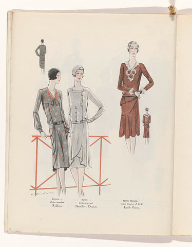 Art - Goût - Beauté, Feuillets de l' élégance féminine, Juin 1929, No. 106, 9e Année, p.15, R. Drivon, 1929 Canvas Print