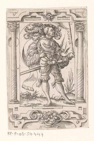 Standard bearer with banner of Schwyz, Virgil Solis, 1524 - 1562 Canvas Print