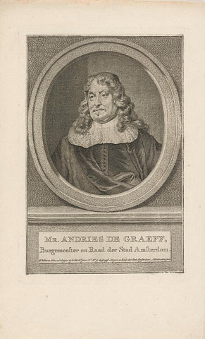 Portrait of Andries de Graeff, Jacob Houbraken, 1796 Canvas Print