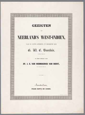 Title page for: Gerard Voorduin, Gezigten from Neerland's West-Indien, 1860-1862, jonkheer Jacob Eduard van Heemskerck van Beest, Gerard Voorduin, 1860 - 1862 Canvas Print
