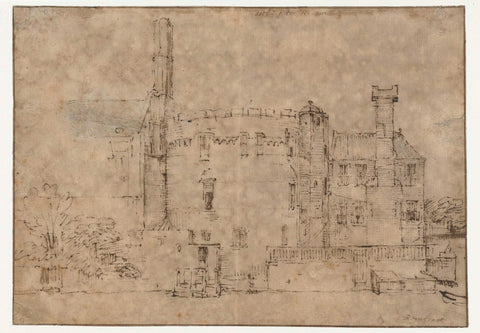 The Swijgh Utrecht Tower in Amsterdam, Rembrandt van Rijn, c. 1650 - c. 1655 Canvas Print