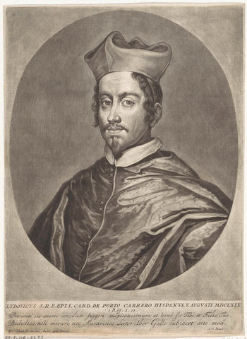 Portrait of the Cardinal Luis Manuel Fernández de Portocarrero, Pieter Schenk (I), 1670- 1713 Canvas Print