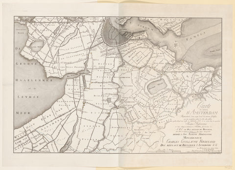 Map of Amsterdam and the positions of the Prussian troops around the city, 1787, G. Tischbein, 1788 - 1789 Canvas Print