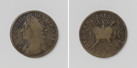 Emergency coin of half a crown of siege of James II, King of England, from September 1689, anonymous, 1689 Canvas Print