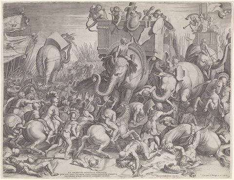 Battle of Zama between Scipio and Hannibal, Cornelis Cort, 1567 - 1602 Canvas Print